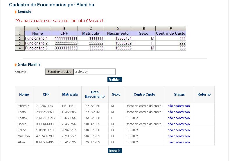 No Cadastrado